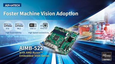 Advantech ra mắt bo mạch chủ công nghiệp Micro-ATX AIMB-522 hỗ trợ CPU AMD Ryzen™ Embedded 5000 Series để xử lý hình ảnh AI